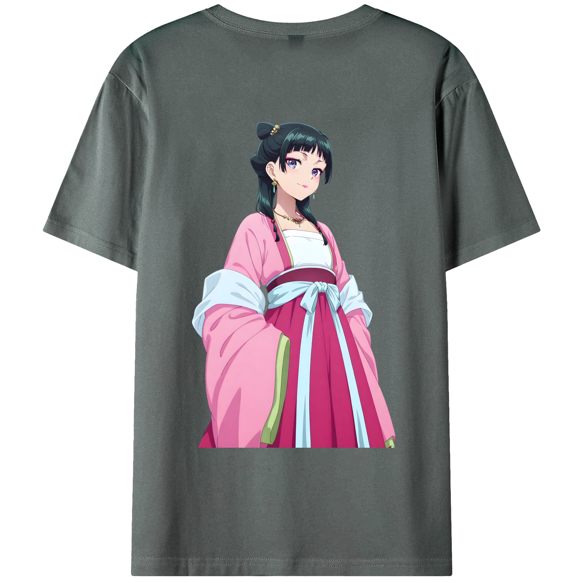 （画像用） 薬屋のひとりごと The Apothecary Diaries 綿100％ メンズ半袖Tシャツ（バックプリント） 通気性